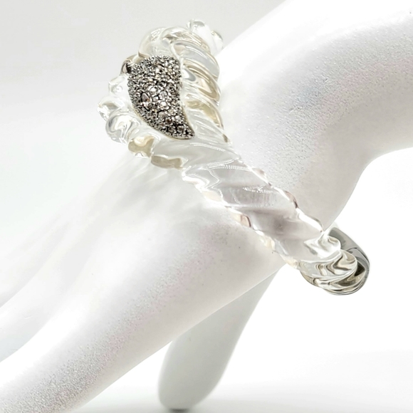 Alexis Bittar Diamond Swarovski Crystal Winter Paisley Lucite Rope Bracelet - Picture 8 of 17